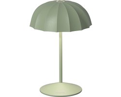 Sompex Tafellamp Ombrellino | Led | Groen - indoor / outdoor / voor binnen en buiten met oplaadstation USB voor draadloos opladen - 2700-3000k - kleur in warm of koel wit instelbaar - Design acculamp