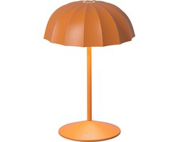 Sompex Tafellamp Ombrellino | Led | Orange - indoor / outdoor / voor binnen en buiten met oplaadstation USB voor draadloos opladen - 2700-3000k - kleur in warm of koel wit instelbaar - Design acculamp