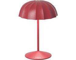 Sompex Tafellamp Ombrellino | Led | Rood - indoor / outdoor / voor binnen en buiten met oplaadstation USB voor draadloos opladen - 2700-3000k - kleur in warm of koel wit instelbaar - Design acculamp