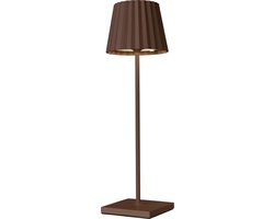 Sompex Troll 2.0 | LED tafellamp voor buiten en binnen | Werkt op batterijen | Aluminium | Dimbaar | Incl. Inductie | Bruin