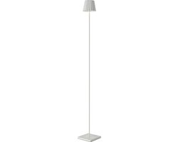 Sompex Troll LED Vloerlamp Oplaadbaar voor binnen en buiten in wit Aluminium Dimbaar  H120CM