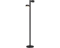 Sompex | vloerlamp RONDA| Dubbele lampen | Zwart | oplaadbare vloerlamp|