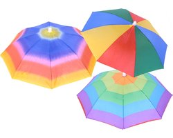 Somstyle 3x Regenboog Hoofdparaplu - Paraplu Hoed - Parasol Hoed - Zonbescherming