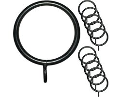 Somstyle 60x Gordijnringen met Ogen - 38 mm Ringen - Gordijnhaken voor Gordijnroede - Zwart