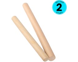 Somstyle Deegroller Set - 2 Stuks - 40 x 3,4 CM & 28 x 3,4 CM - Rolstok van Beukenhout - Bakroller - Bruin