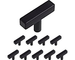Somstyle Kastknoppen Set - 10 Stuks - 50 x 12 x 35 MM - Deurknoppen voor Kasten - Meubelknop - Handgreep - Zwart