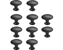 Somstyle Kastknoppen Set - 10 Stuks - Ø 27 MM - Deurknoppen voor Kasten - Meubelknop - Handgreep - Zwart