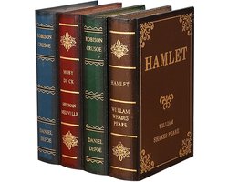 Somstyle Opbergboeken Set - 16.1 x 11 x 13.2 CM - Nep Boeken Decoratie - Geheime Sieraden Opbergdoos - Opbergkist - Bruin, Groen, Rood & Blauw