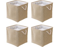 Somstyle Opbergmand Set - 4 Stuks - Opbergbox - 32 x 32 x 32 CM - Opbergdoos - Kast Organizer - Beige