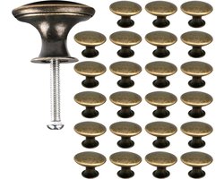 Somstyle Vintage Kastknoppen Set - 24 Stuks - Ø 30 MM - Deurknoppen voor Kasten - Meubelknop - Handgreep - Bronzekleurig