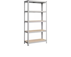 SONGMICS 5-laags stellingkast, stalen rek voor opslag, gereedschapsvrije montage, voor garage, schuur, draagvermogen 875 kg, 40 x 90 x 180 cm