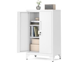 SONGMICS - Archiefkast - Opbergkast met Slot - Voor Garage of Kantoor