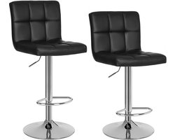 SONGMICS - Barkruk - Set van 2 - Met Rugleuning - In Hoogte Verstelbaar - Comfortabel Ontwerp