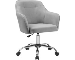 SONGMICS Bureaustoel, Comfortabele bureaustoel, In hoogte verstelbare computerstoel, Draagvermogen 120 kg, Stalen frame, Kunstlinnen, Ademend, Thuiskantoor, Kantoor, Lichtgrijs OBG019G02