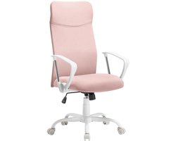 SONGMICS Bureaustoel, ergonomische bureaustoel, draaistoel, gecapitonneerde zitting, in hoogte verstelbaar en kantelbaar, draagvermogen tot 120 kg, pastelroze