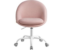 SONGMICS - Bureaustoel - Make-up Stoel - Verstelbare Hoogte - Gevoerde Zitting - Bureau Stoel