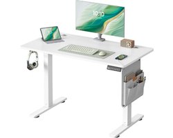 SONGMICS Elektrisch in hoogte verstelbaar bureau, 100 x 60 cm, geheugenfunctie met 4 hoogtes, USB-C-aansluiting