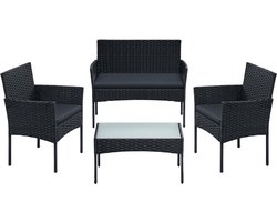 SONGMICS GGF004BZ04 - Balkonmeubel Set - PE-Polyrattan Loungeset - Voor Terras en Tuin