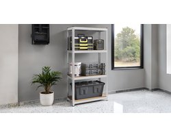 SONGMICS GLR048BZ01 - Set van 2 Stalen Rekken - 4 Lagen - Robuust - Voor Garage en Tuinopslag