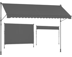 SONGMICS GSA402G02 - Balkon Zonnescherm met Klem - In Hoogte Verstelbaar - Met Handmatige Sluiting