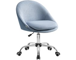 SONGMICS HOME - Bureaustoel - Relaxfauteuil - Van Katoen-Linnenmix - Verstelbare - Schuimvulling