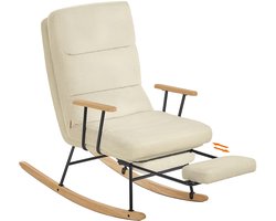 SONGMICS HOME - Schommelstoel - Ligstoel - Verstelbare Rugleuning - Fleece Bekleding - Max. 160 kg