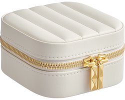 SONGMICS HOME - Sieradendoos - Juwelendoos - Met Spiegel - Draagbare - PU-Leder - Ideaal voor Reizen