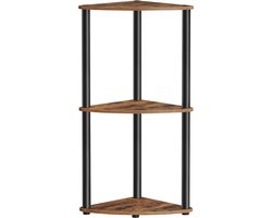 SONGMICS HOME - Wandplank - Hoekkast - Met 3 Niveaus - Gereedschapsloze Montage - Voor Woonkamer Slaapkamer Keuken