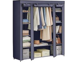Songmics Kledingkast 12 Planken – 150x45x175 cm – Stabiele Kleedkast met Rek & Opbergruimte - Kledingrek - Niet-geweven Stof – Voor Slaapkamer & Kleedkamer