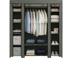 SONGMICS - Kledingkast - 12 Planken - Metalen Frame - Voor Slaapkamer