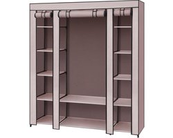 SONGMICS - Kledingkast - Met Kledingstang - 12 Legplanken - Metalen Frame