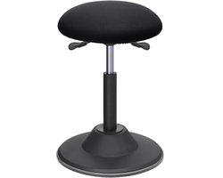 SONGMICS - Kruk - In Hoogte Verstelbare Bureaustoel - Ergonomische Kruk - 360° Draaibaar met Antislip Voet