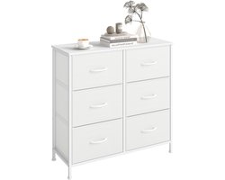 SONGMICS LGS123WH01 - Ladekast met 6 Stoffen Lades - Voor Slaapkamer, Hal, Woonkamer