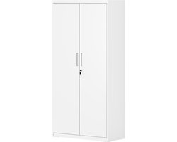 SONGMICS OMC015W01V1 - Opbergkast van Staal - 5 Verstelbare Planken - Afsluitbaar - Voor Garage Kantoor Woonkamer