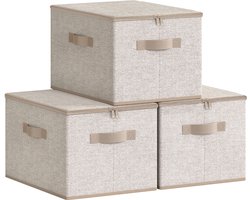 SONGMICS - Opbergbox - Opbergdoos - Met Handgrepen - Set van 3 - Voor Kleding en Accessoires