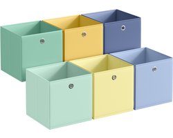 SONGMICS - Opbergbox - Opbergdoos - Set van 6 - Opvouwbare Stoffen Boxen - Slaapkamer en Woonkamer