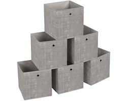 SONGMICS - Opbergbox - Opbergdoos - Set van 6 - Vliesstof met Handgreep - Kleding en Kastorganisatie