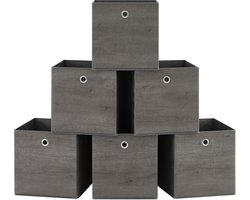 SONGMICS - Opbergbox - Opbergdoos - Set van 6 - Vouwbare Stoffen - Voor Kleding en Organizer in Kast