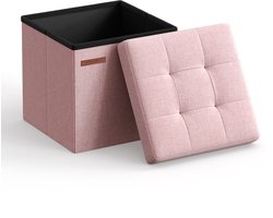 SONGMICS - Opbergpoef - Opbergpoef met deksel - Belastbaar tot 130 kg - Voor Woonkamer Slaapkamer