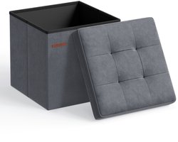 SONGMICS - Opbergpoef - Opbergpoef met deksel - Belastbaar tot 300 kg - Voor Woonkamer Slaapkamer