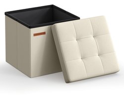 SONGMICS - Opbergpoef - Opbergpoef met deksel - Opbergbox voor Slaapkamer Woonkamer