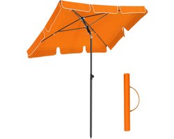SONGMICS parasol, parasol, rechthoekige tuinparasol van polyester, met draagtas, zonder standaard, voor tuin, balkon en terras, oranje
