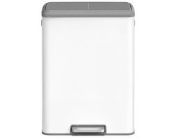 SONGMICS - Prullenbak - Pedaalemmer - 2 Vakken - 2 x 30L - Softclose Deksel - Stalen Constructie