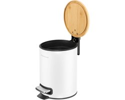 SONGMICS - Prullenbak - Pedaalemmer - Uitneembare Binnenemmer - Softclose voor Badkamer