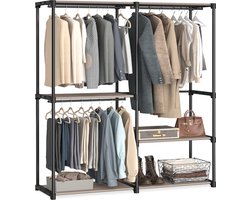SONGMICS RYG025R02 - Kledingkast met Planken en Hangroedes - Organizer voor Slaapkamer en Garderobe