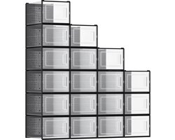 SONGMICS - Schoenendoos - Schoenendozen Set - 18 Stuks - Opvouwbaar en Stapelbaar