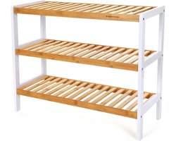 Songmics Schoenenrek - Rek Voor 12 Paar Schoenen - Schoenenplank Bamboe