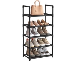 SONGMICS - Schoenenrek - Schoenenrek met 5 Niveaus - Metalen Frame - Voor Hal en Slaapkamer