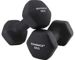 SONGMICS Set van 2 zeshoekige halters met neopreen coating voor krachttraining, fitness, training thuis