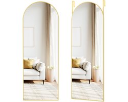 SONGMICS - Spiegel - Spiegel staand - Wand of Deurmontage - Aluminium Frame - Voor Slaapkamer Woonkamer Garderobe